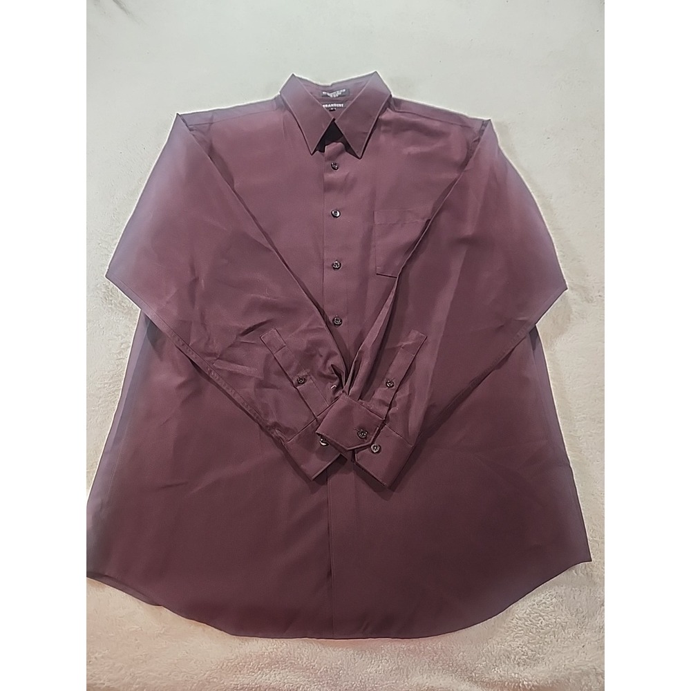 Brandini Men's Suede Maroon Button Down Large‎